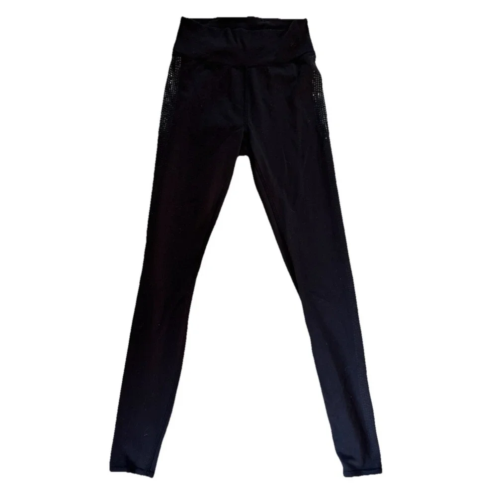 Lululemon leggings 6 black Thigh Pattern align high rise workout athletic preppy